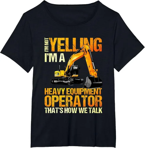 Vista 12 de Camiseta de la retroexcavadora de la construcción del operador del equipo pesado Asphalt Grey