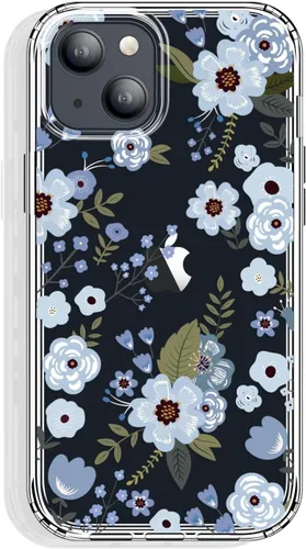 Vista 51 de GYZYA Funda transparente para iPhone 14 y iPhone 13 de 6.1 pulgadas con diseño de patrón, funda protectora delgada de TPU + parachoques a prueba