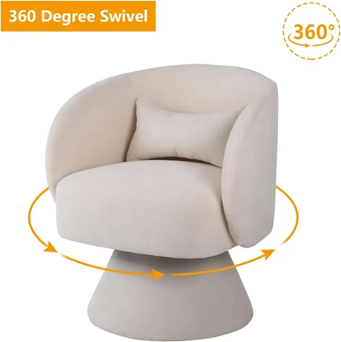 Vista 5 de Silla giratoria de barril, moderno sofá giratorio de acento, cómodo sofá de 360 grados para ocio, para el hogar, sala de estar, dormitorio, oficina