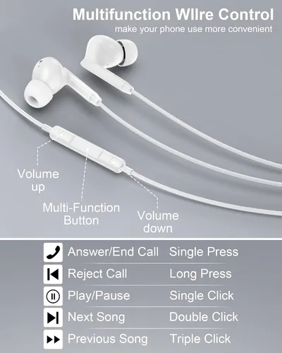 Vista 9 de Auriculares con cable para iPhone 18 17e 17 Pro Max 17Pro Air Pods 16e 16