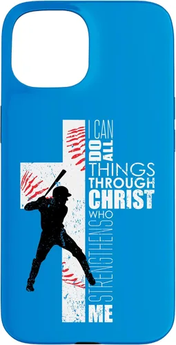 Vista 6 de Blue Christian Baseball Gifts Teen Boys Cross Bible Phone Case para iPhone 17