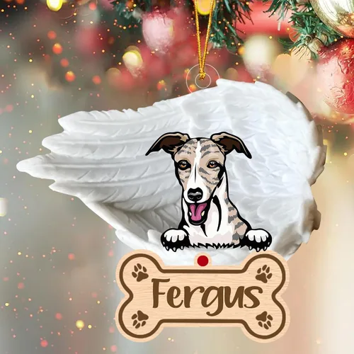 Vista 23 de Adorno de perro afgano de 1 ángel, adorno acrílico 2D personalizado conmemorativo para perros, regalo por pérdida de mascotas, regalo