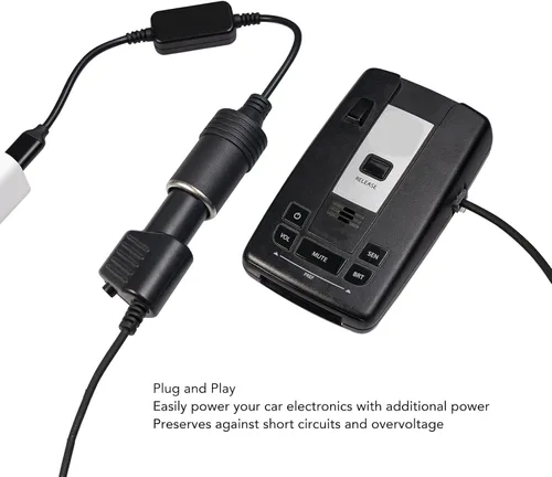 Vista 3 de Adaptador USB C a 12 V CC, USB C macho a 12 V para encendedor de cigarrillos de coche, convertidor de corriente hembra (salida 12V 3A)