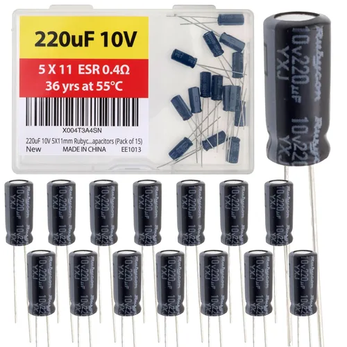 Vista 34 de 100uF 50V 8X11.5mm Rubycon Electrolytic Capacitor Low ESR 0.17Ω Long Life 36yrs at 55 Degree C mfd mircofarad Micro Farad C Radial Lead Aluminum
