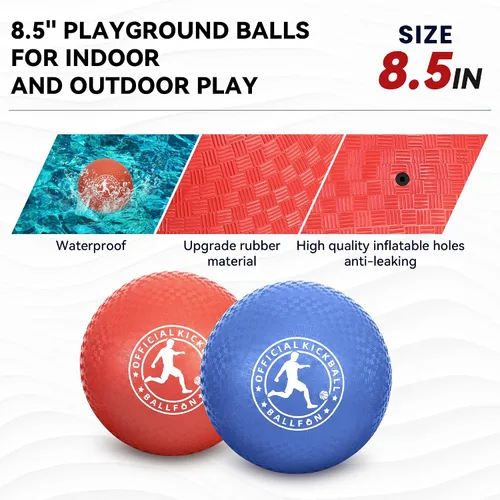 Vista 5 de Pelotas de juegos Kickball, pelotas de goma Dodge Balls para niños y adultos, dodgeballs de balonmano, pelota de patada para interior y exterior