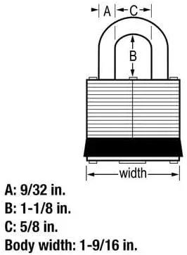 Vista 5 de Master Lock Cerradura laminada 380D con oxidóleo, 1-916 pulgadas