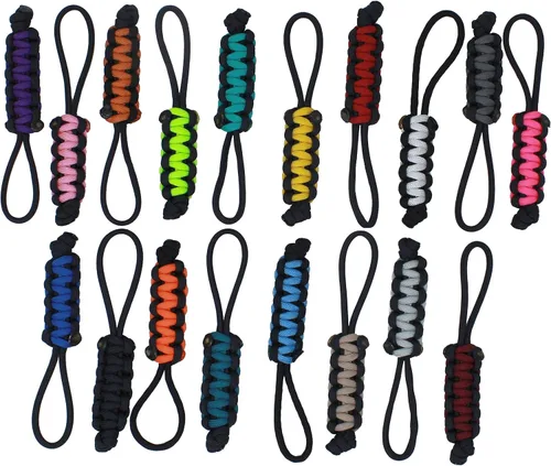 Vista 10 de BubbasGarageTv - Tiradores de cremallera de paracord grandes y resistentes (negro)