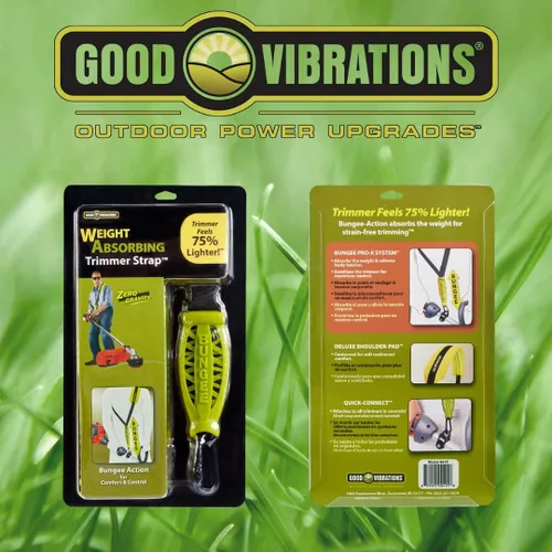 Vista 2 de Good Vibrations Zero Gravity String Trimmer Strap w/Bungee Pro-X System Includes Bungee Pro-X System Reduces Strain While Working Contoured