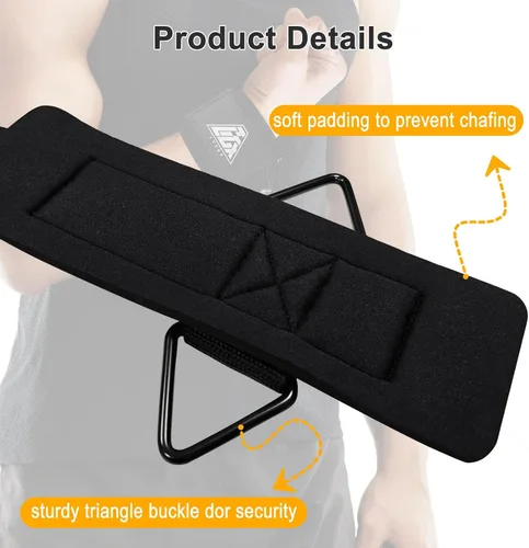 Vista 2 de Muñequeras para gimnasio de cables, correas de muñeca ajustables para máquinas de cable de elevación de neopreno acolchado
