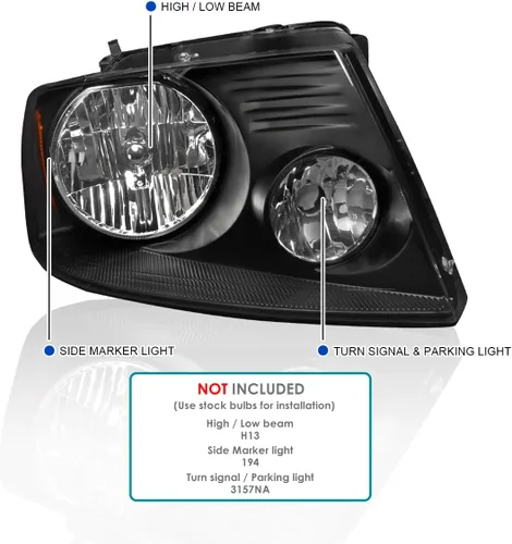 Vista 3 de Faros traseros laterales de estilo OEM, 1 par, Negro