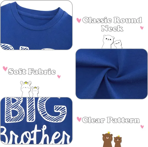 Vista 3 de Funnycokid Conjunto de camisetas a juego para hermano mayor, hermano pequeño, ropa de regalo para bebé