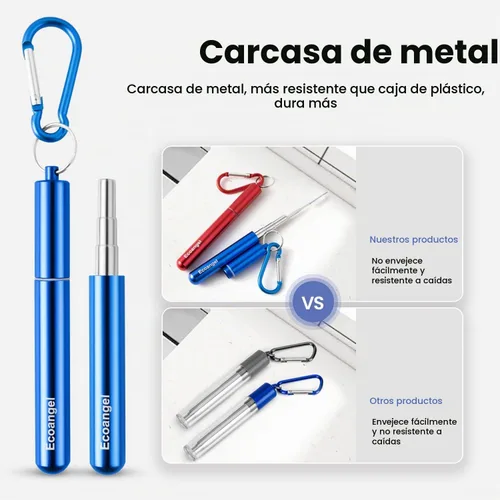 Vista 3 de Ecoangel Cruise Ship Essentials, pajitas de metal reutilizables