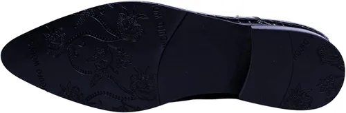 Vista 3 de SANTIMON Botas casuales con puntera puntiaguda con cremallera a cuadros de charol para hombre