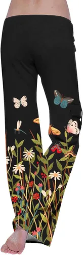 Vista 5 de Pantalones palazzo de cintura alta para mujer, pantalones de yoga elegantes, acampanados, elásticos, para entrenamiento, corte de bota, pantalones