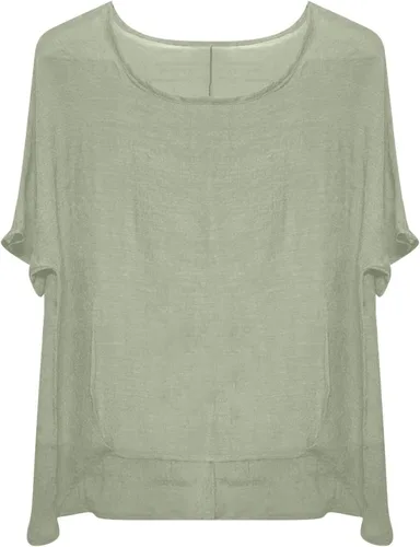 Vista 3 de Nantdog Summer Tops for Women 2025 Short Sleeve Crew Neck Linen Cotton Shirts Plus Size Gauze Casual Dressy Blouse Outfits