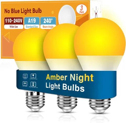 Vista 9 de Neporal Bombillas de Luz Roja de 625nm 3W para Dormir, Bombillas de Bloqueo 100% de Luz Azul para Promover la Melatonina, Bombilla LED A19