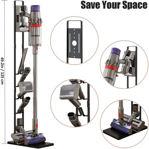 Vista 2 de Soporte de aspiradora Foho, soporte de soporte de almacenamiento, soporte de aspiradora estable compatible con Dyson V15 V11 V10 V8 V7 V6