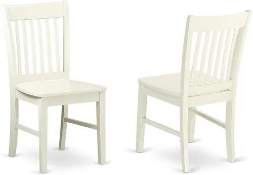 Vista 3 de East West Furniture OXNO5-LWH-W - Juego de comedor de 5 piezas, incluye una mesa cuadrada y 4 sillas de comedor de cocina, 36 x 36 pulgadas