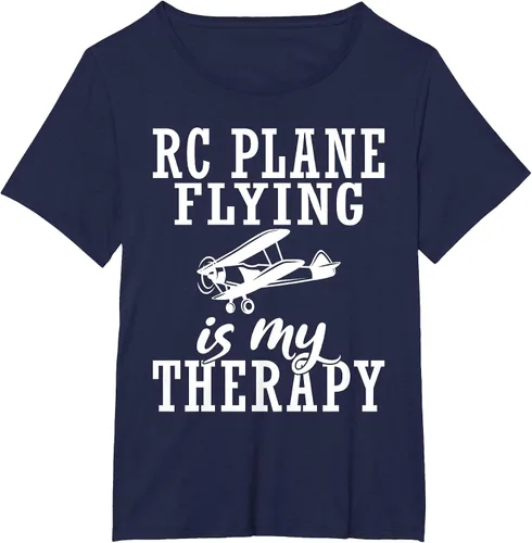 Vista 25 de RC Plane Flying is My Therapy RC Plane T-Shirt Asphalt Grey
