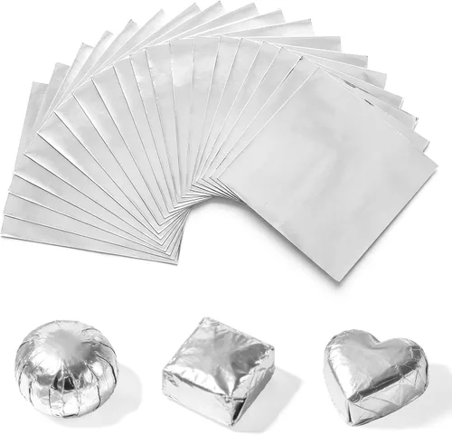 Vista 9 de Wowagoga 300 envoltorios de caramelo de papel de aluminio dorado de 6 x 6 pulgadas, envoltorios de papel de chocolate para dulces caseros