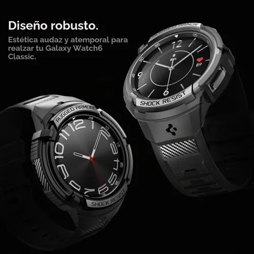 Vista 3 de Spigen Correa clásica de 1.850 in para Samsung Galaxy Watch 6 con funda (2023)