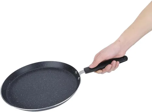 Vista 7 de Yosoo Sartén antiadherente, utensilios de cocina de aleación de aluminio de calentamiento rápido con mango a prueba de calor para desayuno