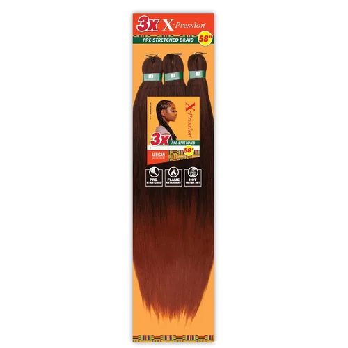 Vista 67 de Sensationnel X-Pression - Trenzas sintéticas prestiradas, 3 unidades, 58 pulgadas, negro azabache 1 Cabello trenzado, Kanekalon, ignífugo
