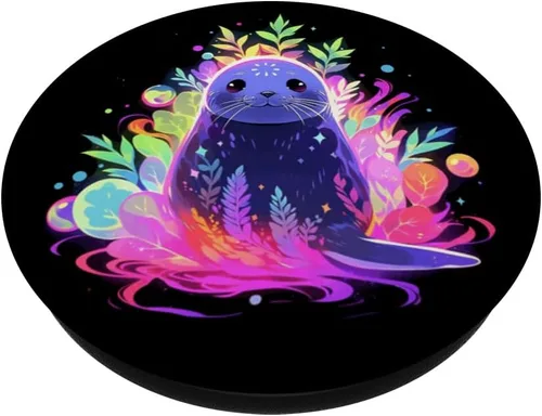 Vista 2 de PopSockets PopGrip intercambiables con sello de león marino marino