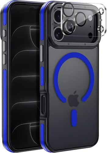 Vista 131 de Funda para iPhone 17 Pro Max con protector de lente de cámara [protección de grado militar de 10 pies] compatible con MagSafe a prueba de golpes