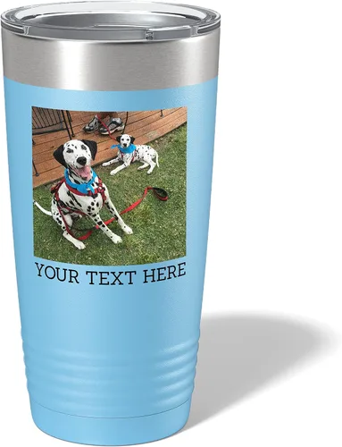 Vista 20 de Vaso personalizado de 20 onzas (17 colores) con foto impresa con aislamiento térmico de acero inoxidable recubierto de polvo con tapa, regalo