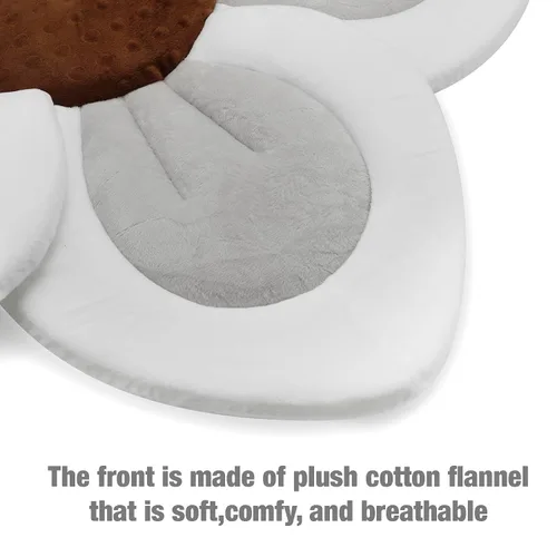 Vista 6 de PandaEar Almohadilla de baño para bebé recién nacido Flor suave 5 pétalos para fregadero, bañera, regalo esencial de ducha (gris)