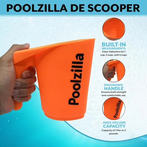 Vista 5 de Poolzilla 1 paquete DE cuchara química, 5 5/8" puede contener (1 litro/2 libras) de sustancia