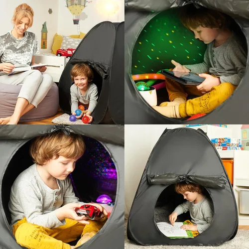 Vista 5 de Tienda de campaña sensorial Esquina tranquila para jugar y relajarse Juguetes para niños autistas Ayuda con autismo, SPD, ansiedad y mejora