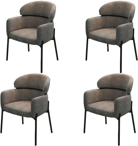 Vista 21 de Sillas de cocina de comedor con lino de algodón, juego de sillas de comedor con cojines, silla de sala de estar con almohadilla antideslizante