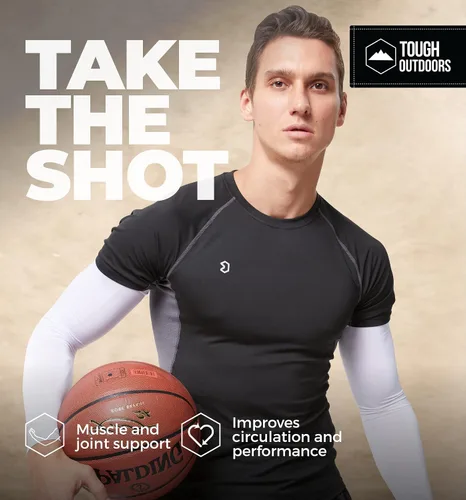 Vista 5 de Tough Outdoors Mangas deportivas de compresión para hombres y mujeres, para jóvenes, niños, baloncesto, tiro de fútbol, béisbol