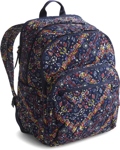 Vista 8 de Vera Bradley Mochila Bancroft XL de algodón prémium para mujer, Tamaño único