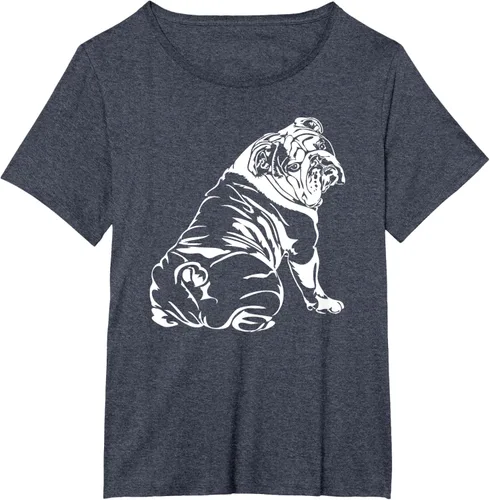 Vista 53 de Gracioso Bulldog Inglés playera perro Hund playera regalo, Azul (Heather blue)