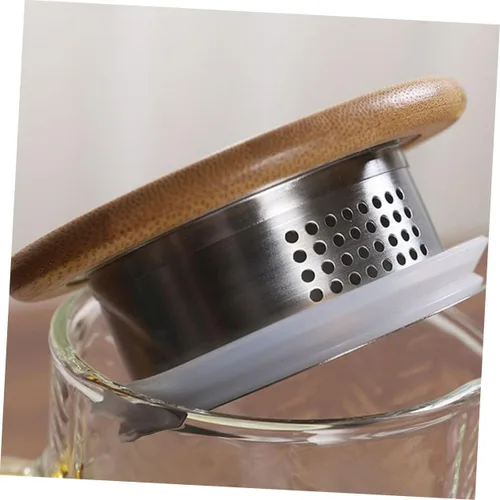 Vista 7 de 2 piezas de acero inoxidable tapa de jarra de agua cubierta práctica jarra accesorio con doble salida de agua para preparar té resistente al