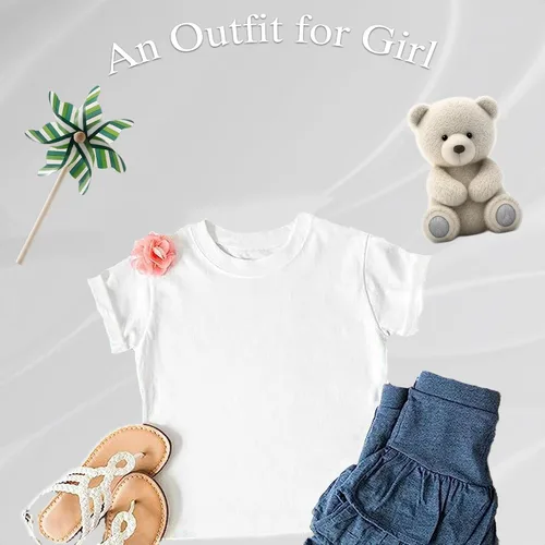 Vista 2 de Clementine Apparel Paquete de 3 camisetas de algodón de manga corta para niñas y niños pequeños 2-7 años
