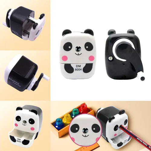 Vista 3 de Sacapuntas SENRISE de metal para escritorio con asa, sacapuntas de animales de dibujos animados para niños, estudiantes, oficina, escuela