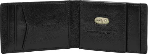 Vista 3 de Fossil Cartera de cuero delgada minimalista con clip de dinero para hombre