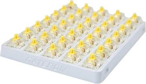 Vista 4 de NC Gateron - Paquete de 35 interruptores originales SMD RGB LED compatibles con G Pro para teclado mecánico MX (Pro amarillo)
