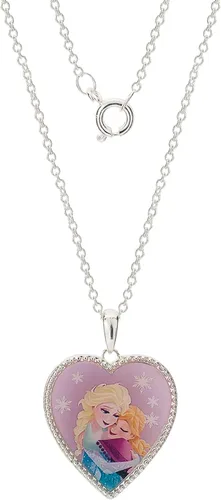Vista 3 de Disney Frozen 2 - Collar con colgante chapado en plata fina, 16 + extensor de 2 pulgadas, Latón