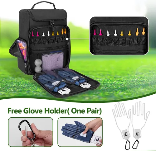 Vista 3 de GOBUROS Bolsa para zapatos de golf con capacidad para un par de zapatos de hombre de EE. UU. 14, portador de zapatos de golf con soportes