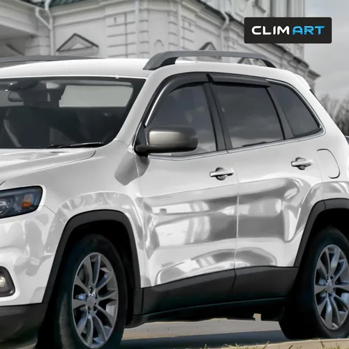 Vista 4 de CLIM ART - Deflectores de ventana inastillables increíblemente duraderos para Jeep Cherokee 2014-2023, deflectores de ventana originales con cinta