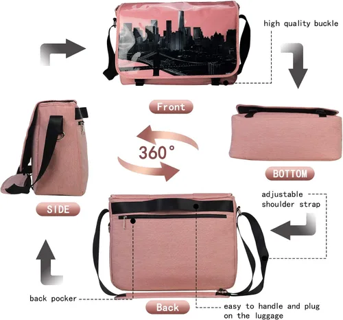 Vista 4 de Bolso clásico de mensajero de la lona de la manera del bolso del equipaje del hombro del ordenador portátil bolsos para uso