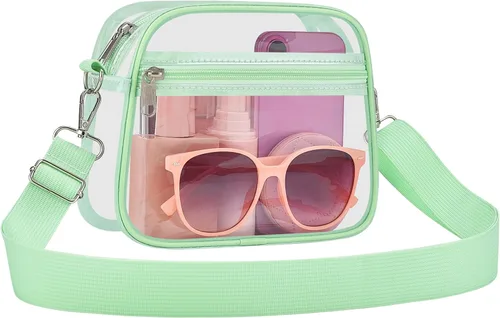 Vista 17 de COK Bolsa transparente para eventos de estadio, bolsas cruzadas para mujeres y hombres, bolso transparente para conciertos y festivales