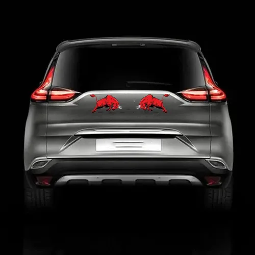 Vista 3 de Calcomanías de vinilo para automóvil de 6 pulgadas con revestimiento UV, personalidad de moda Angry Bull, 2 unidades (estilo 1)