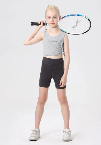 Vista 4 de MERIABNY Pantalones cortos de voleibol para niñas de 6 a 13 años