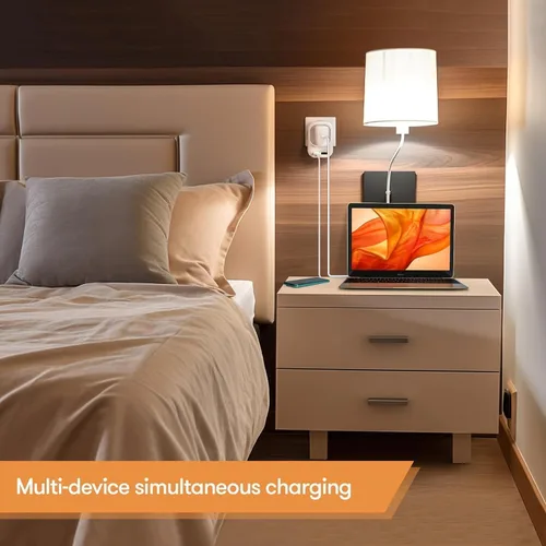 Vista 14 de Convertidor de voltaje de 220 V a 110 V de EE. UU. a Europa con 2 USB A 2 USB C de carga rápida, convertidor de corriente para viajes europeos